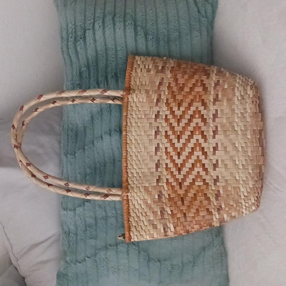 STRAW SUMMER BAG ZIPPER CLOSURE - Picture 2 of 4